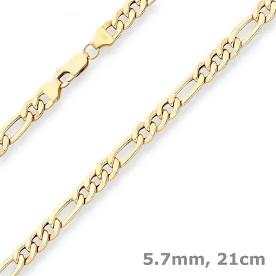 Produktbild von 5,7mm Armband Figarokette Goldarmband Armschmuck aus 750 Gold Gelbgold 21cm