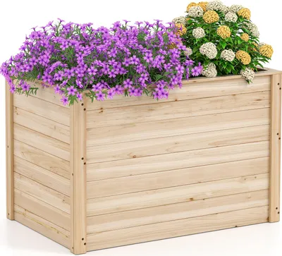 Immagine prodotto di Aiuola rialzata, fioriera con fondo aperto, aiuola rialzata in legno di abete, 101 x 64 x 65,5 cm, da dipingere (fai da te), per ortaggi, fiori ed erbe aromatiche
