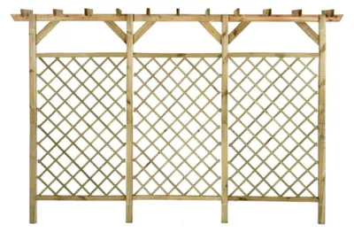 Produktbild von Imprägniertes Kiefernholz-Gitterzaun mit Pergola-Oberteil 300x50x200cm