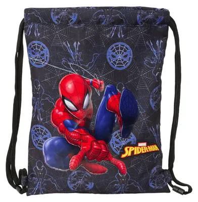 Produktbild von Rucksacktasche mit Bändern Spider-Man Attack Schwarz 26 x 34 x 1 cm