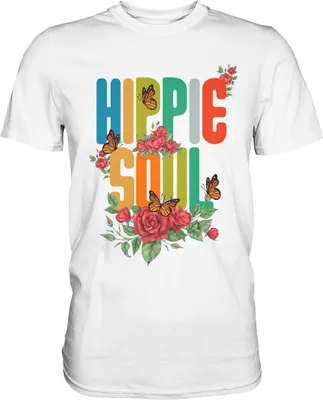 Produktbild von Frauen Hippie Schmetterling T-Shirt – White / XL