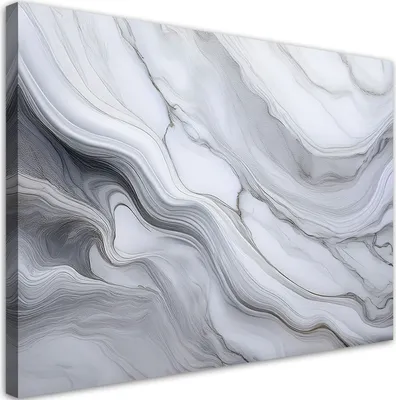 Produktbild von Leinwandbild Grauer Marmorstein Abstrakt 90x60 Feeby Weiß bild für die wand bereit zum aufhängen