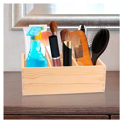 Produktbild von 2 Stück Holz Organizer mit 6 Fächern für Schreibtisch, Büro und Schule
