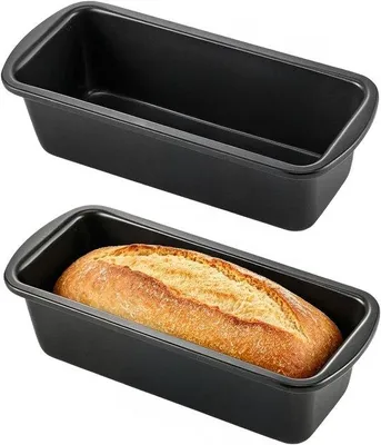 Productafbeelding van 2 stuks broodbakvormen, rechthoekige bakvorm 19,8 x 9,5 x 5,6 cm, koolstofstaal broodvormen om te bakken