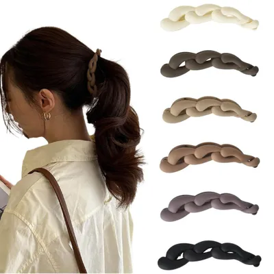 Produktbild von 6er Set Bananenclips - Bananen-Haarspangen - Haarklammern für Pferdeschwanz - Rutschfest - 10,5 x 2,2 cm - Für dickes und dünnes Haar