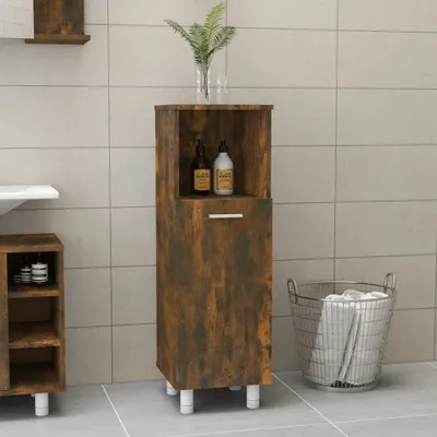 Produktbild von Badschrank - Badregal - Räuchereiche 30x30x95 cm - Holzwerkstoff - Badezimmer CC28001