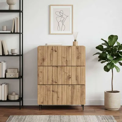 Immagine prodotto di vidaXL Cassettiera in rovere Artisan 66 x 34,5 x 92 cm in materiale derivato dal legno