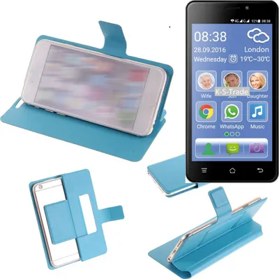 Produktbild von K-S-Trade Schutz-Hülle Handy-Hülle kompatibel mit Switel eSmart M2 Schutz Hülle  Flip cover Handy case Smartphone Handyhülle blau