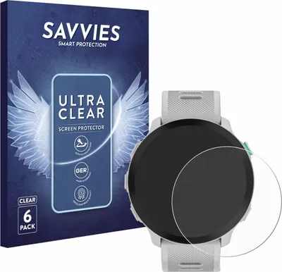 Produktbild von 6x Für Garmin Forerunner 55 Schutzfolie Savvies Displayschutz Display Schutz Folie Klar Transparent