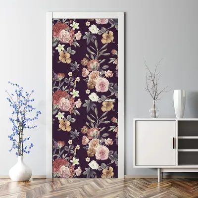 Produktbild von Dekorative Türposter selbstklebend Klebefolie Wandaufkleber Türaufkleber Abstrakt Blumen 70 x 200 cm