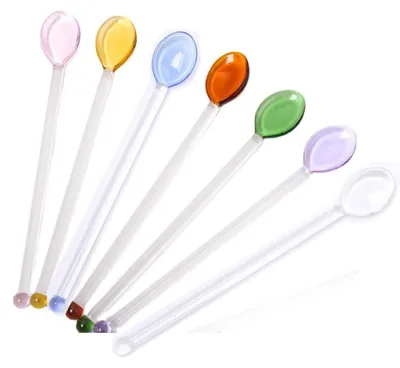 Immagine prodotto di Elzusha - Cucchiaio colorati resistenti al calore - Set di 7 pezzi per bevande e dessert
