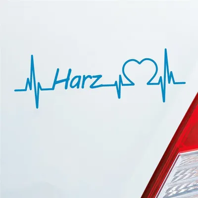 Produktbild von Auto Aufkleber Harz Puls Herzschlag mit Ferien Region Motiv 19x6 cm Hellblau Sticker Heckscheibenaufkleber