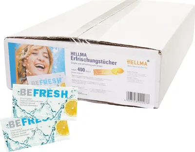 Produktbild von HELLMA Erfrischungstuch "befresh" im Karton 400 Tücher