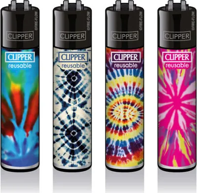 Produktbild von Clipper Reibradfeuerzeuge TYE DYE, 4 Stück