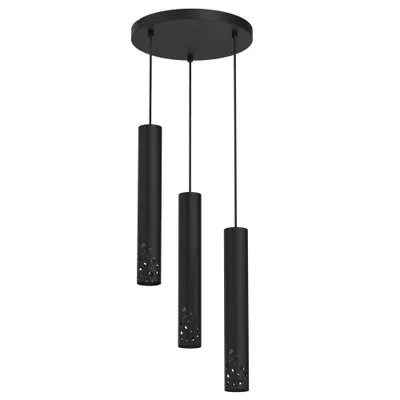 Zdjęcie produktu dla Lampa wisząca Tibia Buble czarny matowy 3xGU10x8W metal wym:110x30x30cm IP20 Luminex
