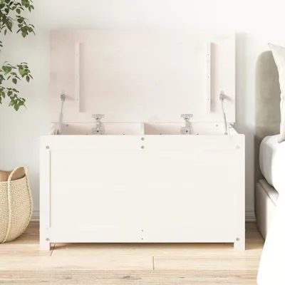 Productafbeelding van The Living Store Truhe, wit, 80x40x45,5 cm, massief grenenhout