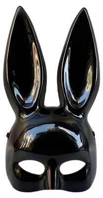 Produktbild von Halloween-Hasenmaske mit langen Ohren, Halbmaske für Geburtstag, Ostern, Halloween, Maskenball, Cosplay, Party, Kostümaccessoire