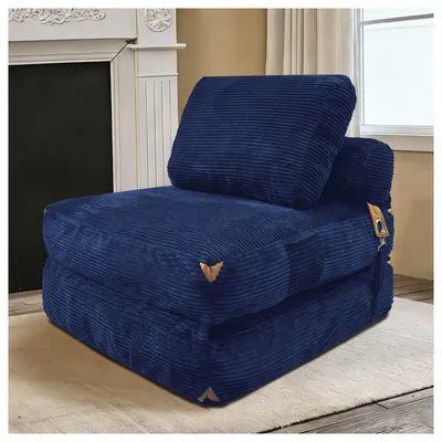 Produktbild von MODFU Modernes Loungesessel Kompakt Einzelsitzer Schlafsofa  integrierter Sitz Komfortpolster Flanell Relaxsofa für kleine Wohnungen geeignet Blau