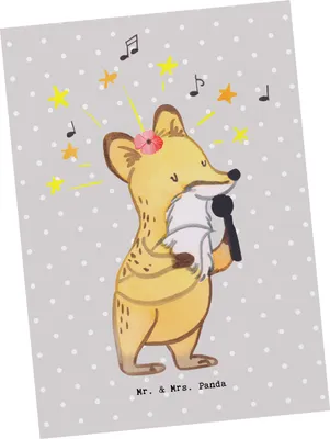 Produktbild von Mr. & Mrs. Panda Postkarte Opernsängerin Herz - Grau Pastell - Geschenk, Ansichtskarte, Postkarten, Ansichtskarten, Grußkarte, kunstkarte