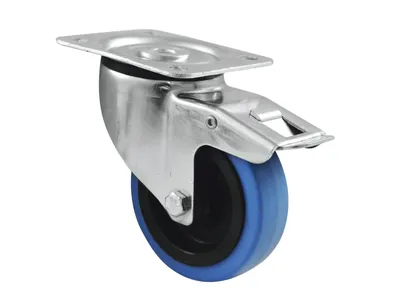 Image de ROADINGER Roulette pivotante 100mm BLUE WHEEL avec frein