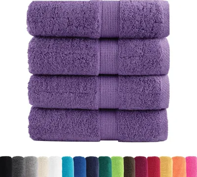 Produktbild von vidaXL Premium Waschhandtücher SOLUND 4 Stück Lila 30x30 cm 600 g/m²