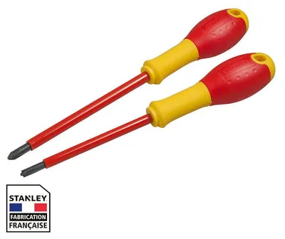 Image de Jeu de 2 tournevis STANLEY FATMAX borniers isolés 1000V - phillips