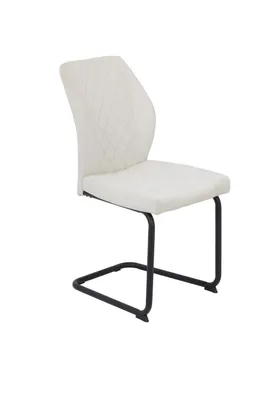 Produktbild von Hela Tische, Freischwinger Oslo Bezug Samt Beige, Rundrohr Gestell Schwarz, Lehne mit Rautensteppung, ergonomischer Rücken, höhere Belastbarkeit 140kg