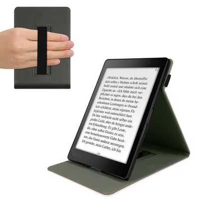 Produktbild von kwmobile Schutzhülle kompatibel mit Kobo Aura ONE - Hülle e-Reader mit Schlaufe Ständer - - Rosegold