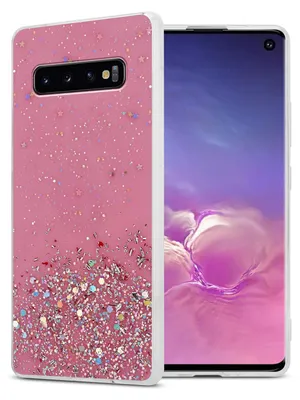 Obrázek produktu pro Cadorabo Pouzdro pro Samsung Galaxy S10 PLUS Ochranný kryt v růžové barvě Pouzdro na mobil TPU Glitter Cover Case Glitter