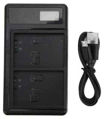 Image de Chargeur double batterie, écran LCD intelligent, port USB pour accessoires d'appareil photo LP-E5