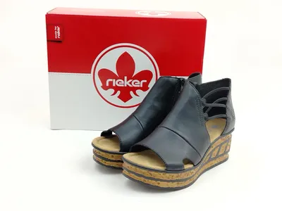 Produktbild von Rieker Damen Sandale mit hohem Schaft und Reißverschluss schwarz 41