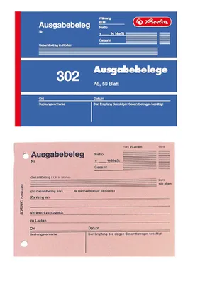 Zdjęcie produktu dla HERLITZ 885608 Książka formularzowa "Ausgabebeleg 302" DIN A6 50 arkuszy