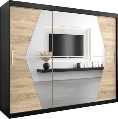 Produktbild von Kleiderschrank, Schiebetürenschrank Schlafzimmer, Schrank mit Spiegel BOLIWIA 250 cm