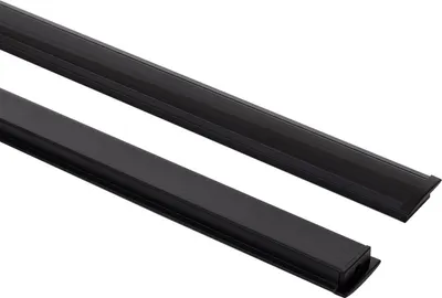 Produktbild von Aluminiumprofil Einbau für LED Streifen bis 12 mm Schwarz 2 m Schwarz transluzent
