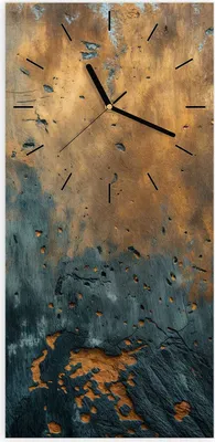Produktbild von Wanduhr aus Glas mit Motiv verwitterte Wand- 30 x 60 cm - inkl. Aufhängesystem