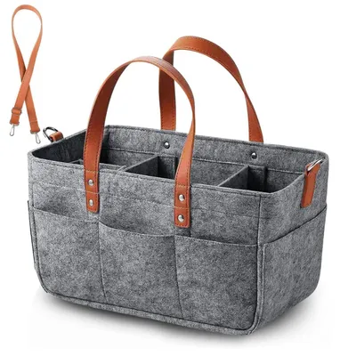 Productafbeelding van Feltentas, boodschappentas met vakken, 16 liter, donkergrijs, 38x23x18 cm