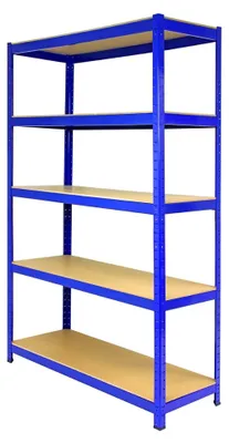 Produktbild von T-Rax Garagenregal Kellerregal Lagerregal Warenregal Industrieregal Werkstattregal Stahlregal Schwerlastregal Regal Stahl Steckregal Schraubenlos Blau 120cm x 45cm x 180cm