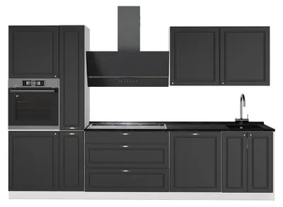 Produktbild von Küchenzeile Vicco Fame-Line Anthrazit-Gold Landhaus/Weiß 310 cm, AP Anthrazit, Model 64316