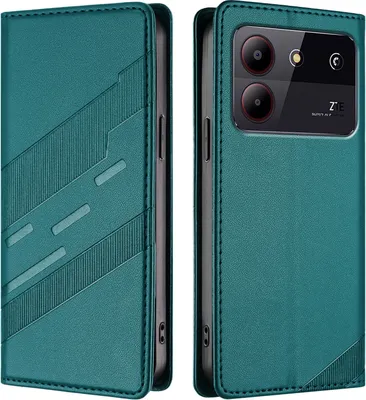 Produktbild von Hülle für ZTE Blade A54, Kunstleder Brieftaschen Handyhülle mit Kartenfach und Standfunktion Grün