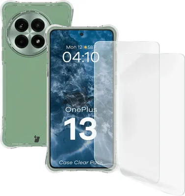 Produktbild von Bizon Case Clear Pack flexibles Etui + 2x Displayschutzfolie OnePlus 13