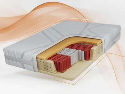 Produktbild von MKS MEBLE Multipocket-Matratze 7 Härtegrade RINALI, Matratze mit Latexschicht 3 cm, bezug waschbar, antiallergisch und elastisch - LUX - 200 x 200 cm