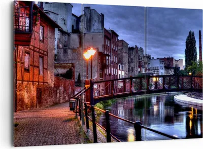 Produktbild von Bild auf Leinwand - Leinwandbild - Architektur Altstadt Stadt Fluss - 165x110cm - Wand Bild - Wanddeko - Leinwanddruck - Bilder - Kunstdruck - Leinwand bilder - Wandkunst - CE165x110-0500