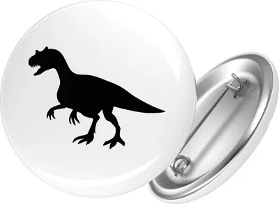 Produktbild von Huuraa Button Allosaurus Dinosaurier 59mm rund mit Sicherheitsnadel Ansteckbutton Geschenkidee