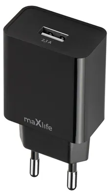 Zdjęcie produktu dla Maxlife Ładowarka Sieciowa Mxtc-11 1X Usb 2,1A Czarna