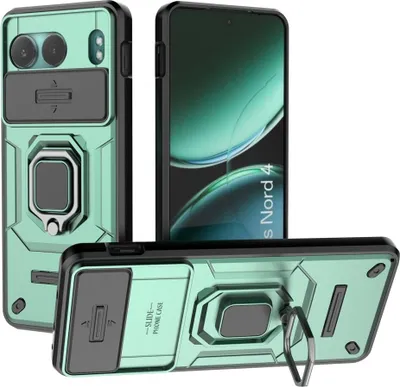 Produktbild von OnePlus Nord 4 Hülle - Coverup Ring Ständer Back Cover mit Kamera Schutz - Grün