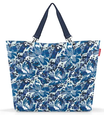 Produktbild von Shoppingtasche - Blau - Weiß - 68 x 45,5 cm - Polyester - wasserabweisend - mit Reißverschluss