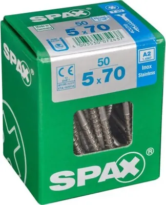 Obrázok produktu pre SPAX 4197000500707, Skrutka, Nerezová oceľ, Drevo, plochá hlava, Torx, Nerezová oceľ