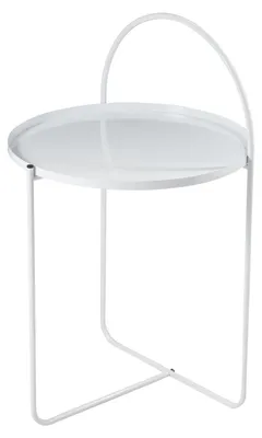 Imagen del producto de Mesa auxiliar de metal, 65 cm, color blanco