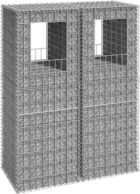 Zdjęcie produktu dla Maison Exclusive – kolumny gabionowe, 2 szt., 50 x 50 x 140 cm, żelazo