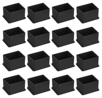 Productafbeelding van 16 Stuks PVC Stoelpootdoppen voor Meubels, Zwart